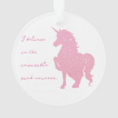 私は見信じえないピンクのユニコーンで。 オーナメント (裏面)