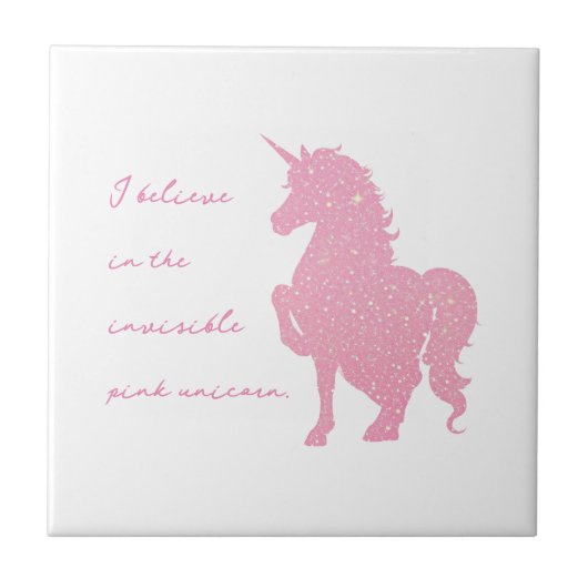私は見信じえないピンクのユニコーンで。 タイル (正面)