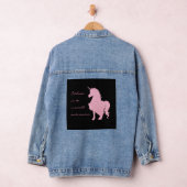 私は見信じえないピンクのユニコーンで。 デニムジャケット (ハンガー)