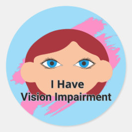 私は視覚障害を持っている – ベビー顔と青 ラウンドシール