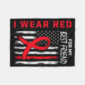 私は親友のために赤を着る 心臓病の意識向上 フリースブランケット (正面(横))
