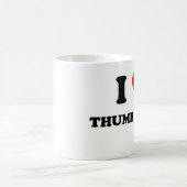 私は親指戦争を愛します コーヒーマグカップ (中央)