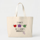 私は解けないように編む ラージトートバッグ (正面)