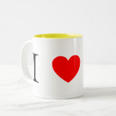 私は解決することを愛します ツートーンマグカップ (正面左)