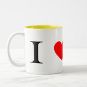 私は解決することを愛します ツートーンマグカップ (左)