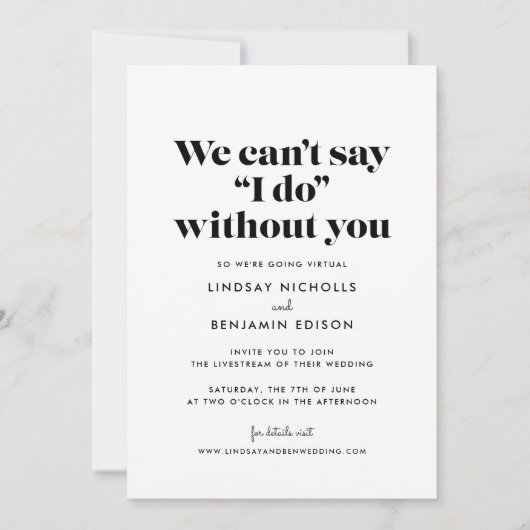 私は言うことができない仮想結婚の 招待状 (正面)