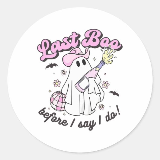 私は言う前に最後のブー私は女性のカーボーイ幽霊Disco Hal ラウンドシール (正面)