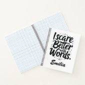 私は言葉で怖がらせる名前をカスタムするハロウィン ノートブック (内部)