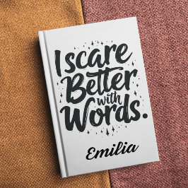 私は言葉で怖がらせる名前をカスタムするハロウィン ノートブック