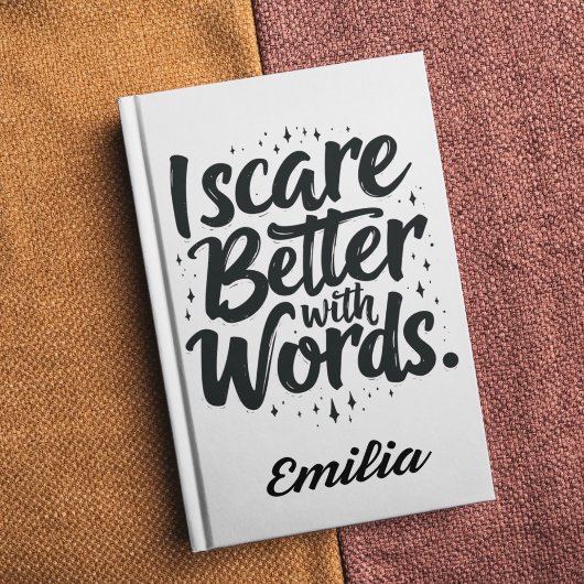 私は言葉で怖がらせる名前をカスタムするハロウィン ノートブック