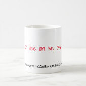 私は言葉に自分自身で勝ちますか、または失います コーヒーマグカップ (中央)