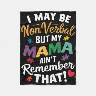 私は言葉を使わないかもしれないが、私のママは覚えていない フリースブランケット