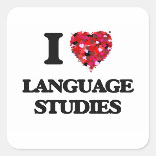 私は言語勉強を愛します スクエアシール