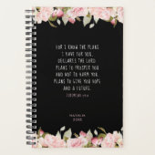 私は計画を知っているピンクのフローラ聖書の節 プランナー手帳 (正面)