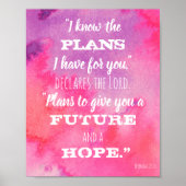私は計画を知っている聖なる書物、 経典ピンク紫の水色 ポスター (正面)