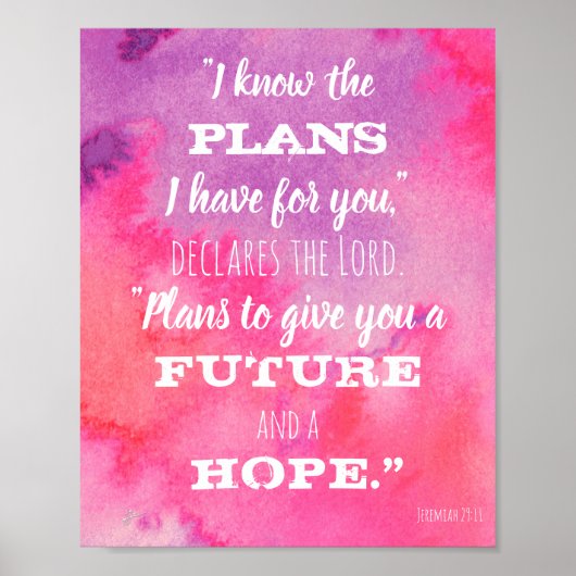 私は計画を知っている聖なる書物、 経典ピンク紫の水色 ポスター (正面)