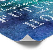 私は計画を知っている聖なる書物、 経典ブルーパープルウォーター色 ポスター (角)