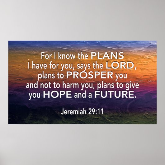 私は計画を知っている29:11クリスチャンのフレームアートテレビ ポスター (正面)