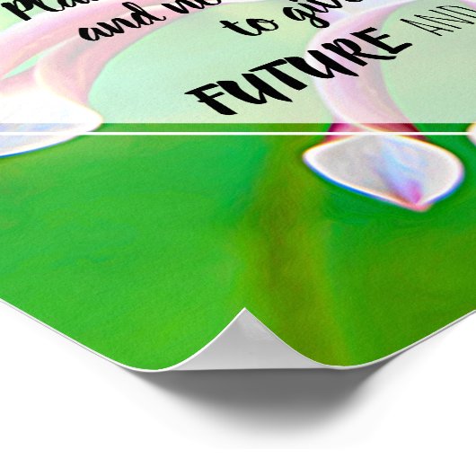 私は計画エレミヤ29:11紫のフローラを知っている ポスター (角)