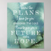 私は計画エレミヤ29:11緑の水色を知っている ポスター (正面)
