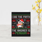 私は計算した答えはペンギン醜いクリスマスマットだ カード (黄色い花)