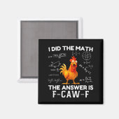私は計算しました 答えはF-caw-f ニワトリ小屋 マグネット (正面/裏面)