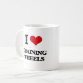 私は訓練車輪を愛します コーヒーマグカップ (正面左)
