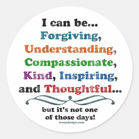 私は許すことができる ラウンドシール (正面)