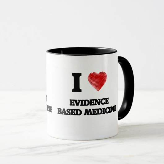 私は証拠によって基づく薬を愛します マグカップ (正面右)