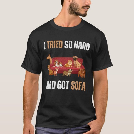 私は試してみた懸命とソファ得ミーム引用文Sarcasti Tシャツ (正面)