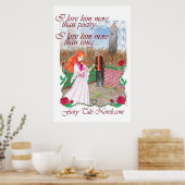 私は詩よりも彼を愛している:魚とバラのポスター ポスター (キッチン)