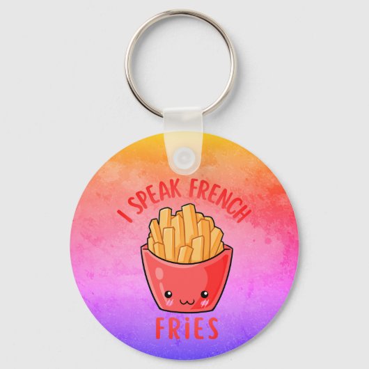 私は話フフランスのリーおもしろいズ キーホルダー (正面)