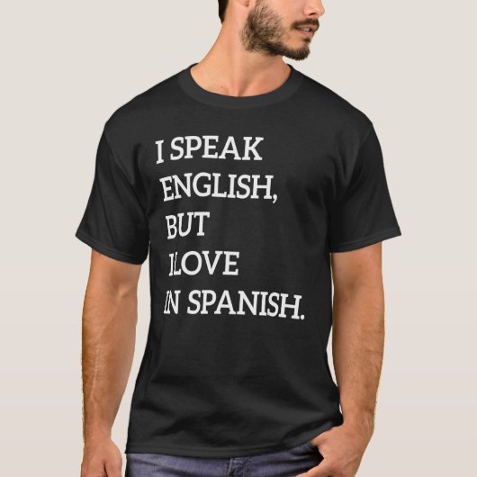 私は話英語だスペインのが8で Tシャツ (正面)