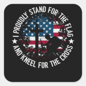 私は誇らしげに十字架の旗手に立つ スクエアシール (正面)