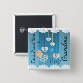 私は誇り高く新しい祖母-男の赤ちゃんです 缶バッジ (正面&裏面)