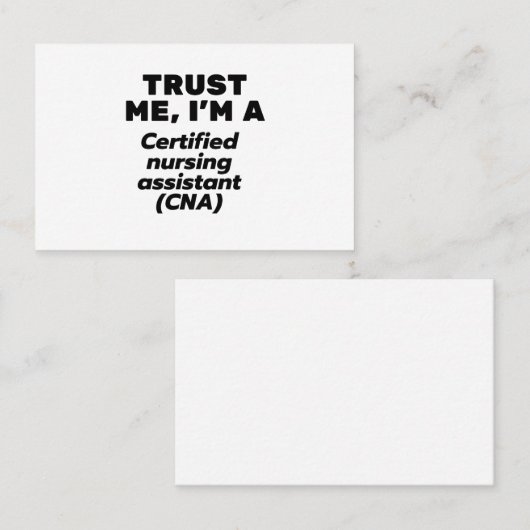 私は認定看護助手(CNA)であると信じる 名刺 (正面/裏面)