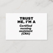 私は認定看護助手(CNA)であると信じる 名刺 (正面)