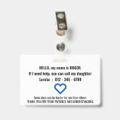 私は認知症の発話バブルがある バッジ (裏面 （クリップ付）)