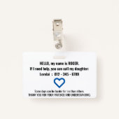 私は認知症の発話バブルがある バッジ (裏面クリップ)