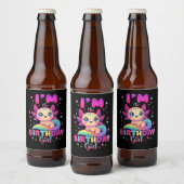 私は誕生日の女の子ウーパールーパー ビールラベル (ボトル)