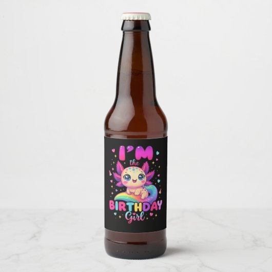 私は誕生日の女の子ウーパールーパー ビールラベル (正面)