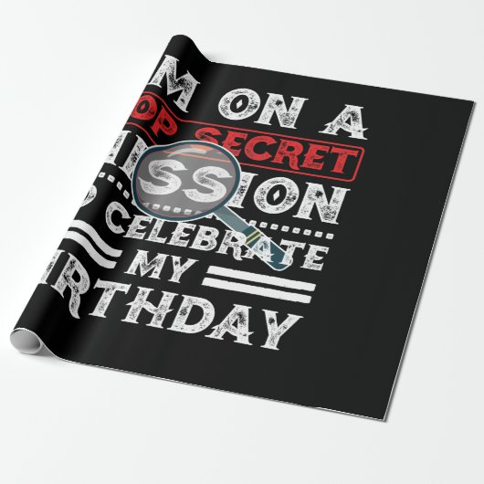 私は誕生日への極秘任務に就いてい祝る ラッピングペーパー (アンロールド)