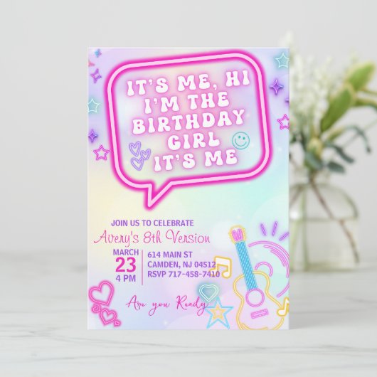 私は誕生日ガールで私の時代の誕生日 招待状 (スタンド正面)