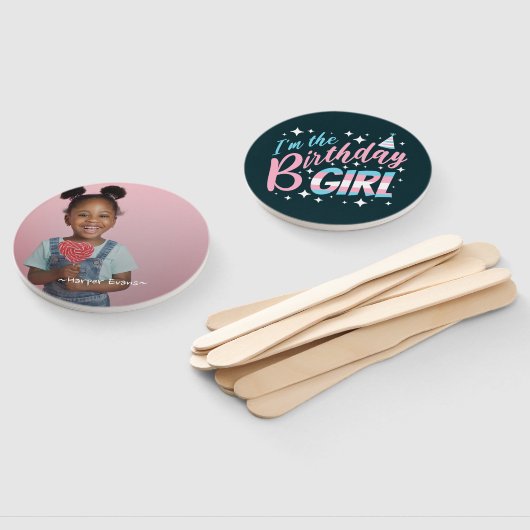 私は誕生日ガール、フォトハンドファン ハンドファン (組立なし)