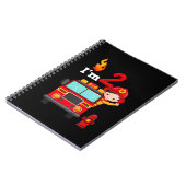 私は誕生日ボーイファイアーエンジントラックトドラーモミ ノートブック (左側)