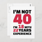 私は誕生日40年のではないです ポストカード (正面/裏面)