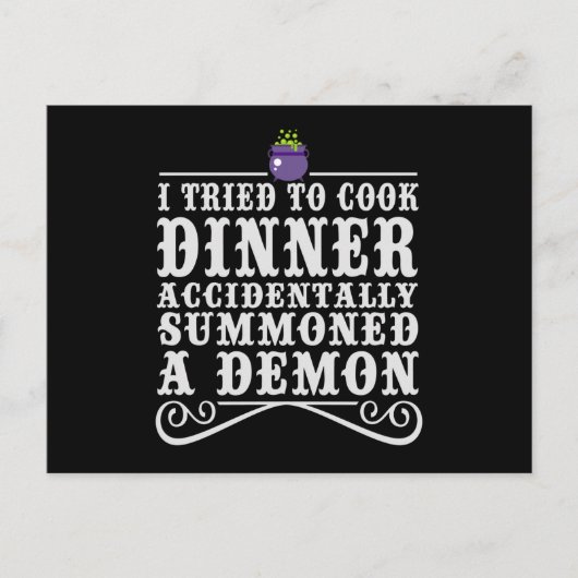 私は誤って呼び出された調理師ディナーに縛らおもしろいれた ポストカード (正面)