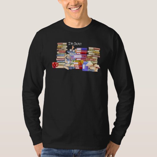私は読み取り本虫のスタック本穴読 Tシャツ (正面)
