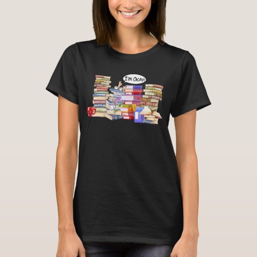 私は読み取り本虫のスタック本穴読 Tシャツ (正面)