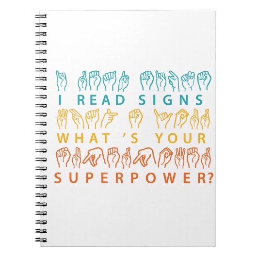 私は読シンボルや象徴あなたの超能力手話は何か ノートブック (正面)